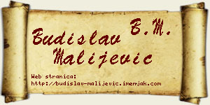 Budislav Malijević vizit kartica